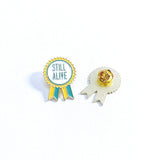 'Still Alive' Lapel Pin 12 Step Inspirational Recovery Gifts - Yellow