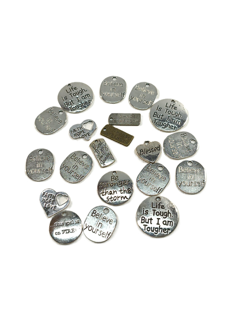 20 Pc Charm Blow Out! Irregular Charms *Drastically Reduced* - Inspirational Mix