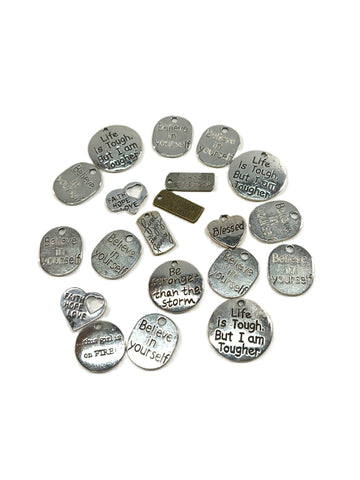 20 Pc Charm Blow Out! Irregular Charms *Drastically Reduced* - Inspirational Mix