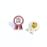 'Still Alive' Lapel Pin 12 Step Inspirational Recovery Gifts - Pink & Red