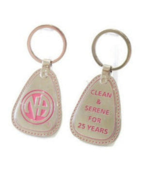 NA 25 Year Pink Metal Keychain Tag