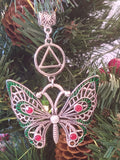 AA Tree Ornament Butterfly Alcoholics Anonymous Gift