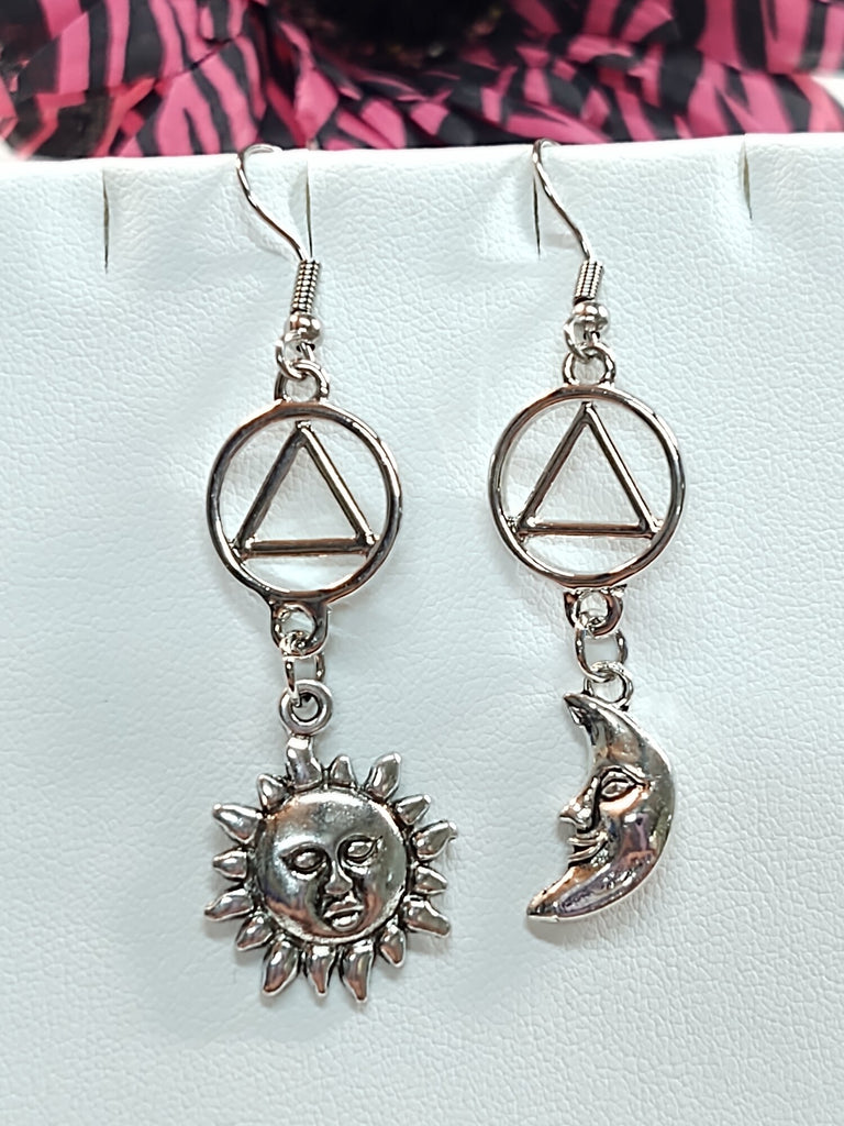 Sun & Moon Dangle Earrings - AA