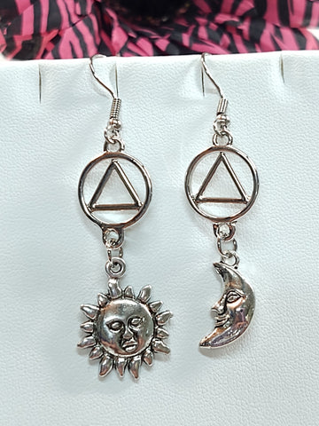 Sun & Moon Dangle Earrings - AA
