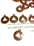 Small Copper Pendant Charms - Alcoholics Anonymous 10 Pc