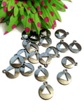 Small Gun Metal Gray Pendant Charms - Alcoholics Anonymous 10 Pc