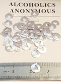 Small Silver Tone Pendant Charms - Alcoholics Anonymous 10 Pc