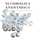 Small Silver Tone Pendant Charms - Alcoholics Anonymous 10 Pc