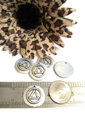 Antique Silver Pendant Charms - Alcoholics Anonymous Raised Style