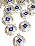 Blue Enamel With Clear Crystal Pendant Charms - Narcotics Anonymous