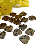 Serenity Heart Charms - Bronze