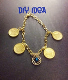 Charm Bracelet For Crafting - 10 Pcs - Gold