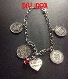 Charm Bracelet For Crafting - 10 Pcs - Silver Tone