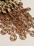 Copper AA Pendant Charms - Alcoholics Anonymous Cutout Style