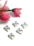 Courage Heart Pendant Charms - Inspirational Hope Awareness