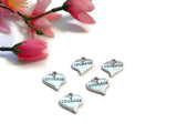 Courage Heart Pendant Charms - Inspirational Hope Awareness