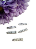 Courage Pendant Charms - Silver Tone