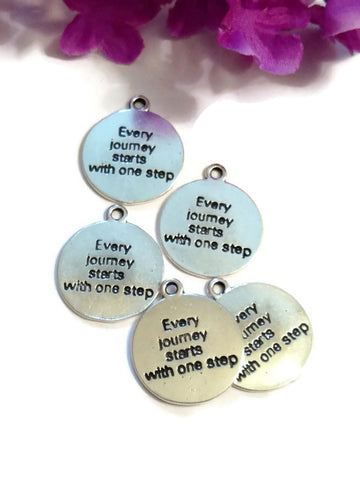 Every Journey Starts With One Step Charms - 10 Pc