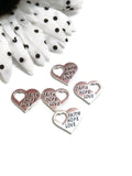 Faith Love Hope Charms With Heart Cut Out - 5pcs