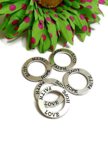 Faith Love Hope Affirmation Rings - Inspirational Charms