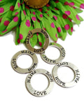Faith Love Hope Affirmation Rings - Inspirational Charms