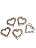 Faith Love Hope Open Heart Pendant Charm Connectors