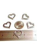 Faith Love Hope Open Heart Pendant Charm Connectors