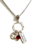 I Choose Strength Charm Holder Necklace Alcoholics Anonymous
