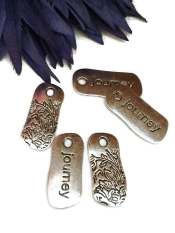 Journey Pendant Charms - Inspirational Zipper Tag Charm - 10 Pcs