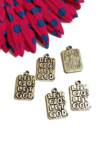 Let Go Let God Pendant Charms - Silver