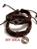 Leather DIY Bracelet Adjustable Blank - 5 Pk - Black