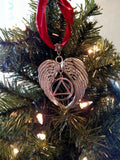 AA Tree Ornament Angel Wings Alcoholics Anonymous - Inside Charm