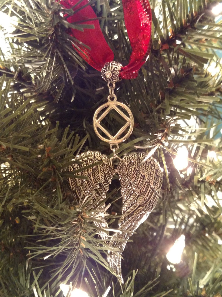 NA Angel Wings Tree Ornament Narcotics Anonymous - Outside Charm