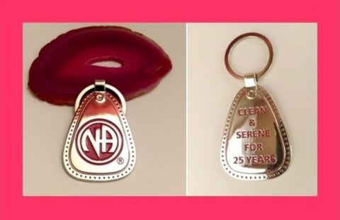 NA 25 Year Pink Metal Keytag