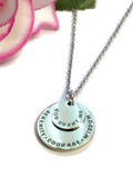 Serenity Courage Wisdom Stainless Round Necklace