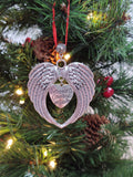 Serenity Courage Wisdom Tree Ornament Angel Wings Holiday Decor 12 Step Recovery Gift - SCW Wings