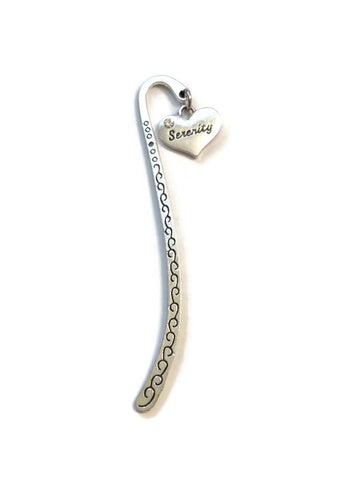 Serenity Crystal Heart Bookmark