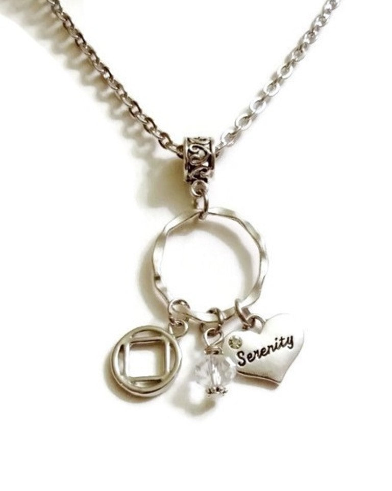 Serenity Charm Holder Necklace Narcotics Anonymous