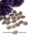 AA Slide Beads Silver Tone Charms