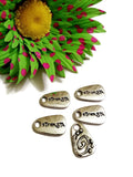 Strength Pendant Charms Inspirational - Silver Tone Tag Style - 10 Pcs