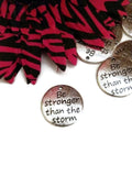 Be Stronger Than The Storm Pendant Charms - Silver Tone 5 Pcs