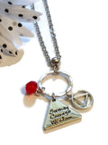 AA Triangle Serenity Courage Wisdom Charm Necklace