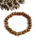 Wood Bead Stretch Bracelet With Hanger - 5 Pack