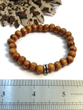 Wood Bead Stretch Bracelet With Hanger - 5 Pack