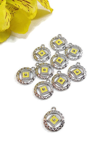 NA Yellow Enamel Pendant Charms