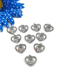 AA Heart Pendant Charms Recovery 12 Step Jewelry Alcoholics Anonymous