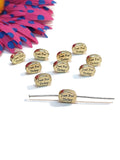 Just For Today Slide Bead Charms - Gold Tone