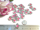Pink Enamel Alcoholics Anonymous Cutout Charm Pendants