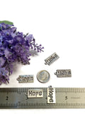 Hope Tag Charm Pendants Silver Tone - 10 Pcs