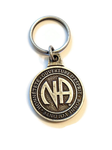 Pewter Color NA Key Chain From Canada - In French